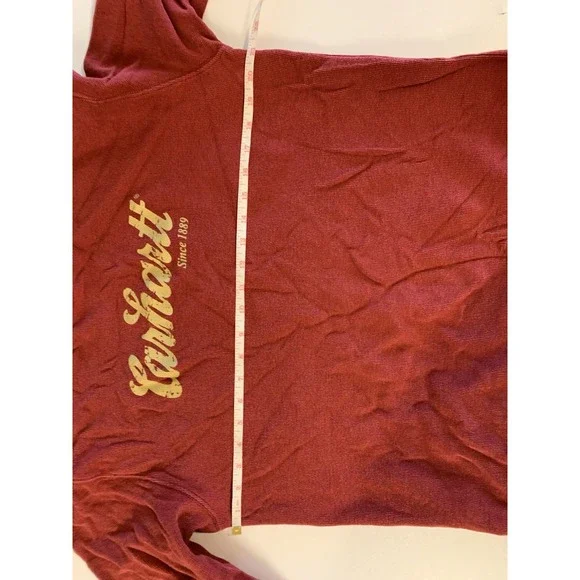 Vintage 2011 Carhartt Script Logo Thermal Waffle Knit Top Red M - Picture 7 of 9
